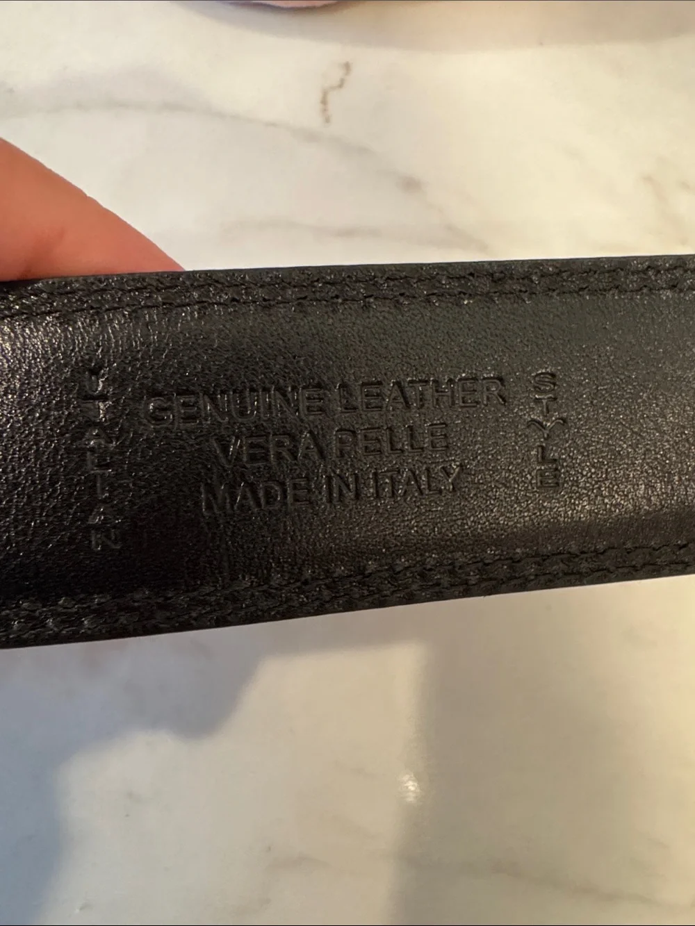 NEW NWOT Italian Leather Black Belt L Waist 40 42